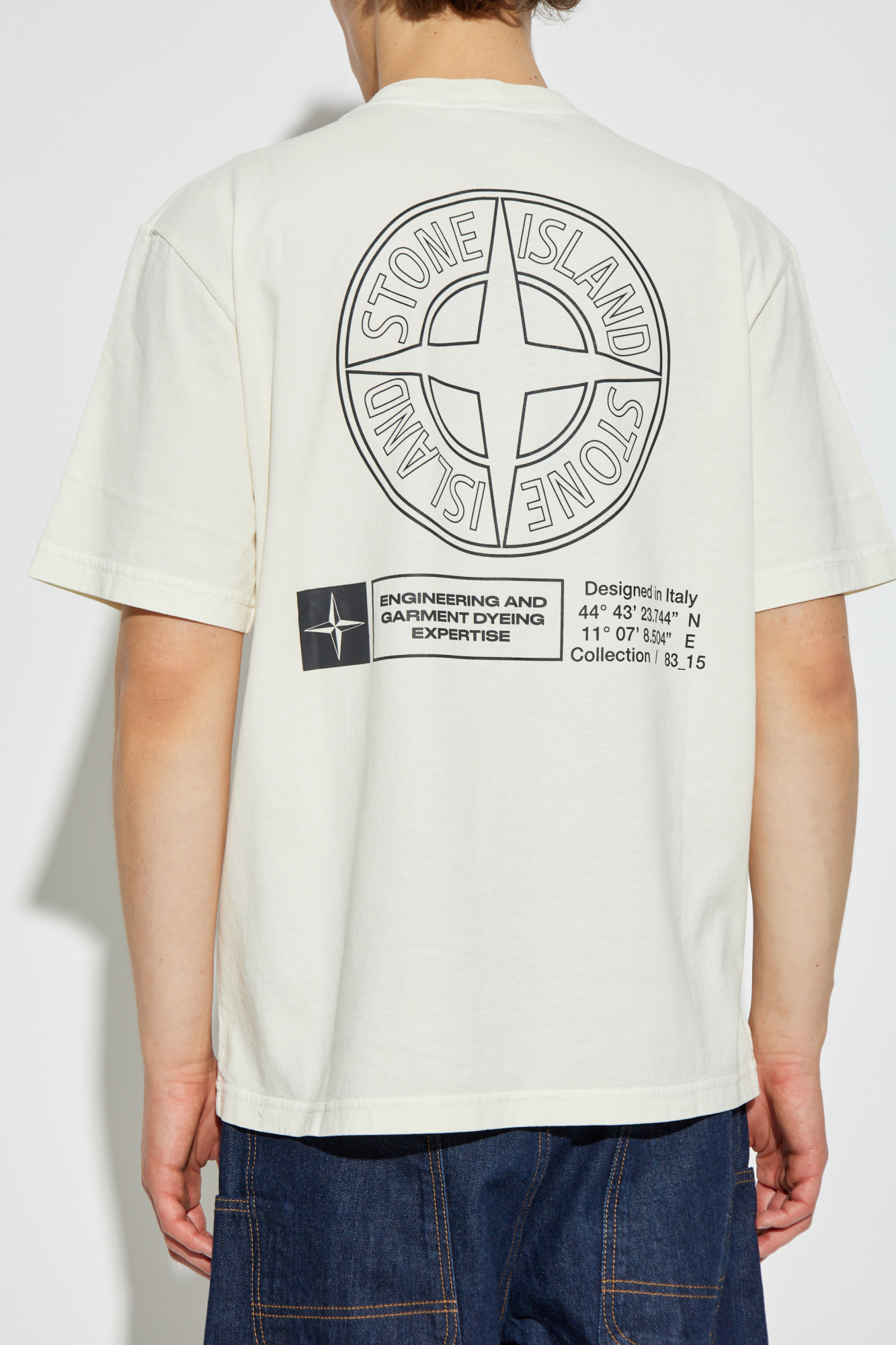 Tシャツ・カットソー IONSEOUL Stone Temple Washed Sweatshirt Zielony T-shirt z logo Stone Island - Vitkac Polska